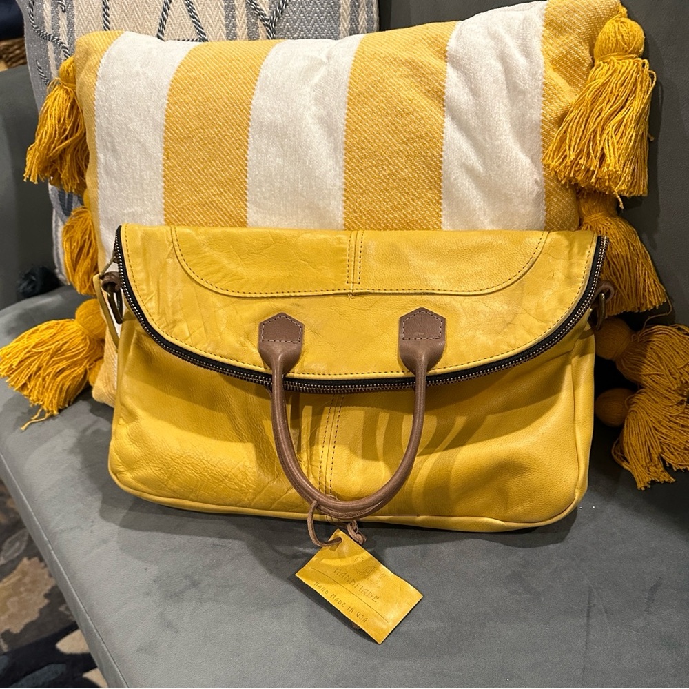 Yellow Leather Women's Bag Set
